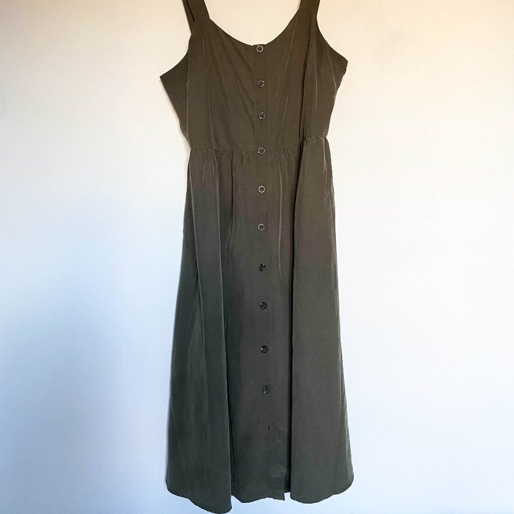 Nicole Miller Dark Green Midi Dress Size 12